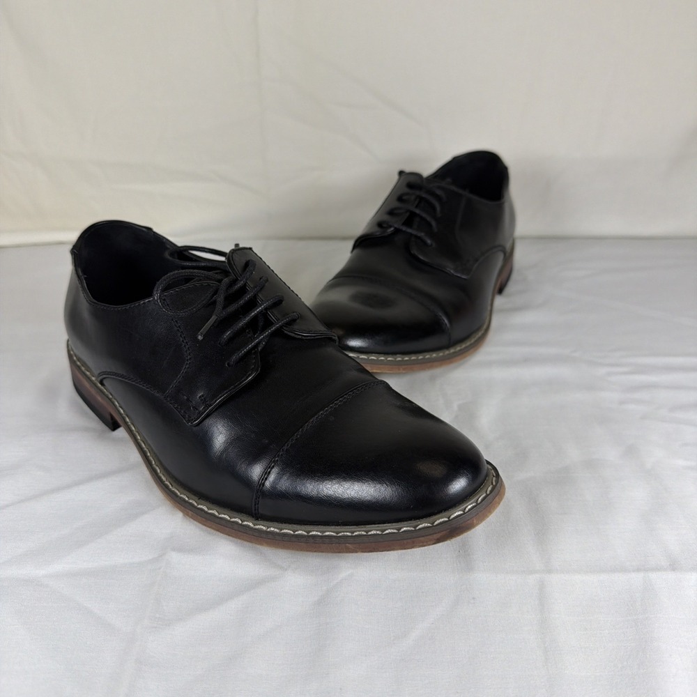 Vostey Men's Wingtip Brogue Oxford Dress Shoes Black Lace-Up Size 8 Classic